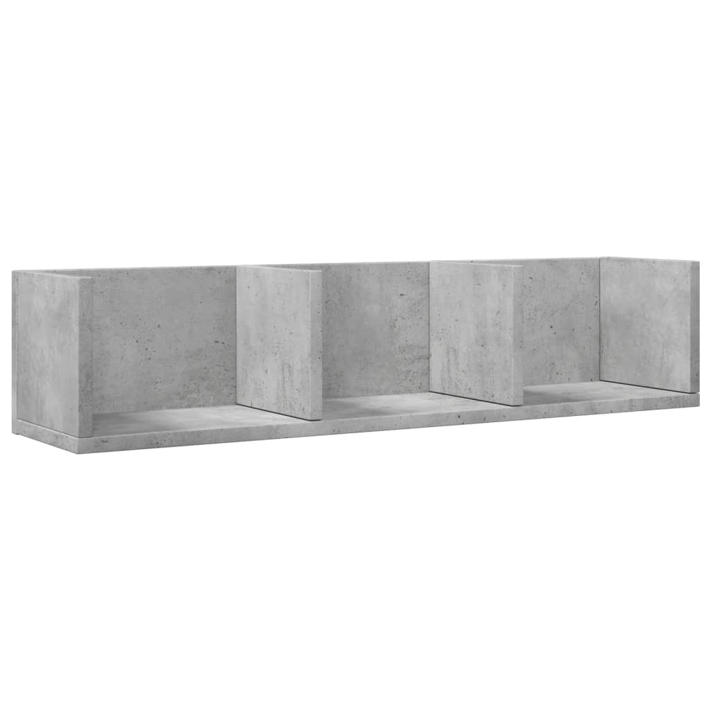 2 db betonszürke szerelt fa faliszekrény 75x18x16,5 cm 2 db betonszürke szerelt fa faliszekrény 75x18x16,5 cm