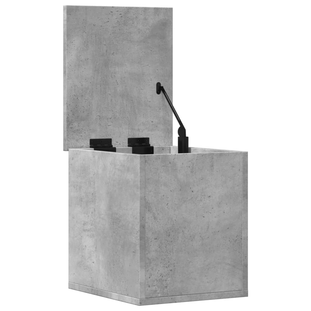 Betonszürke szerelt fa tárolóláda 30 x 35 x 35 cm