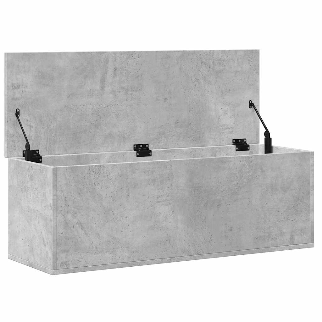 Betonszürke szerelt fa tárolóláda 102 x 35 x 35 cm