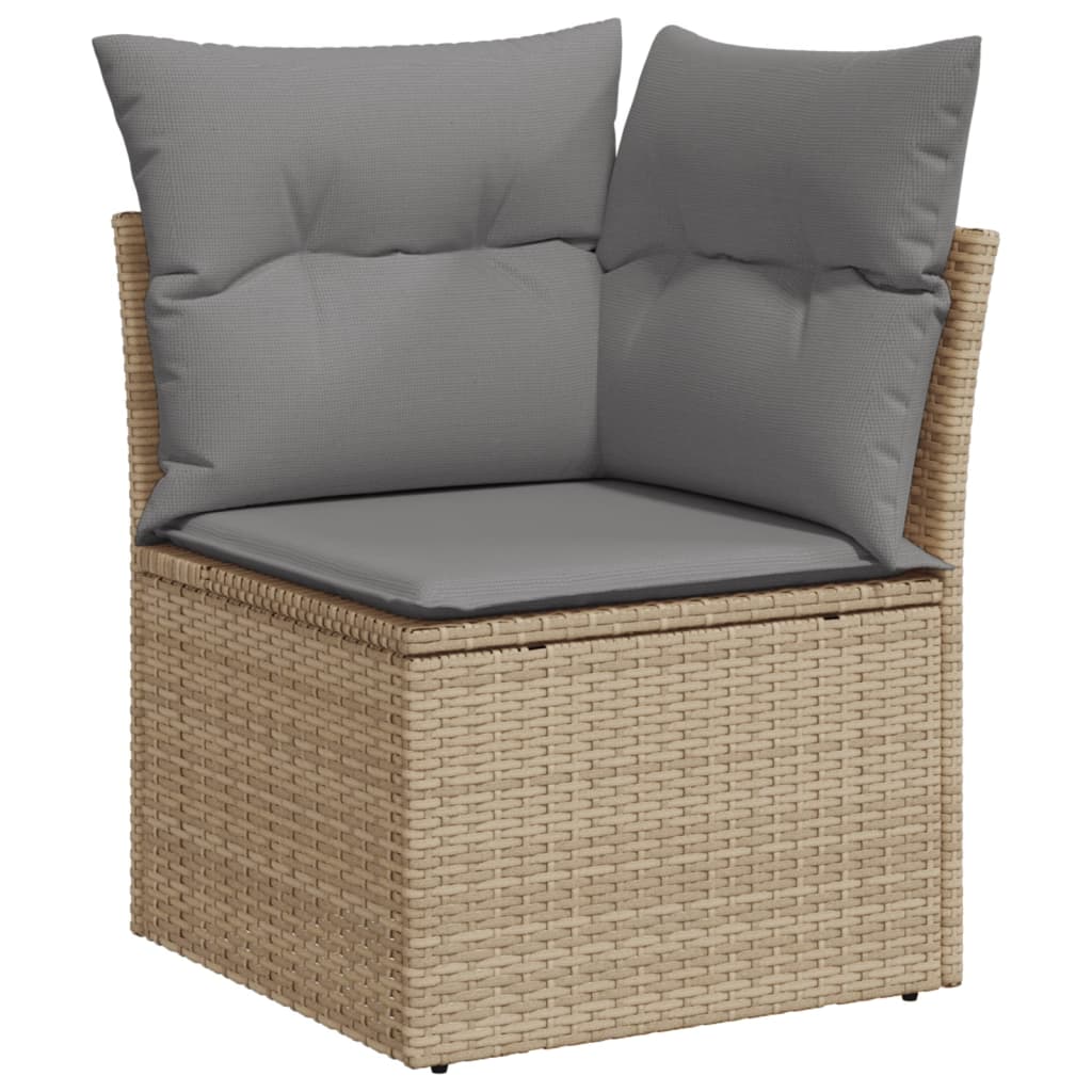 8 részes vegyes bézs polyrattan kerti ülőgarnitúra párnákkal