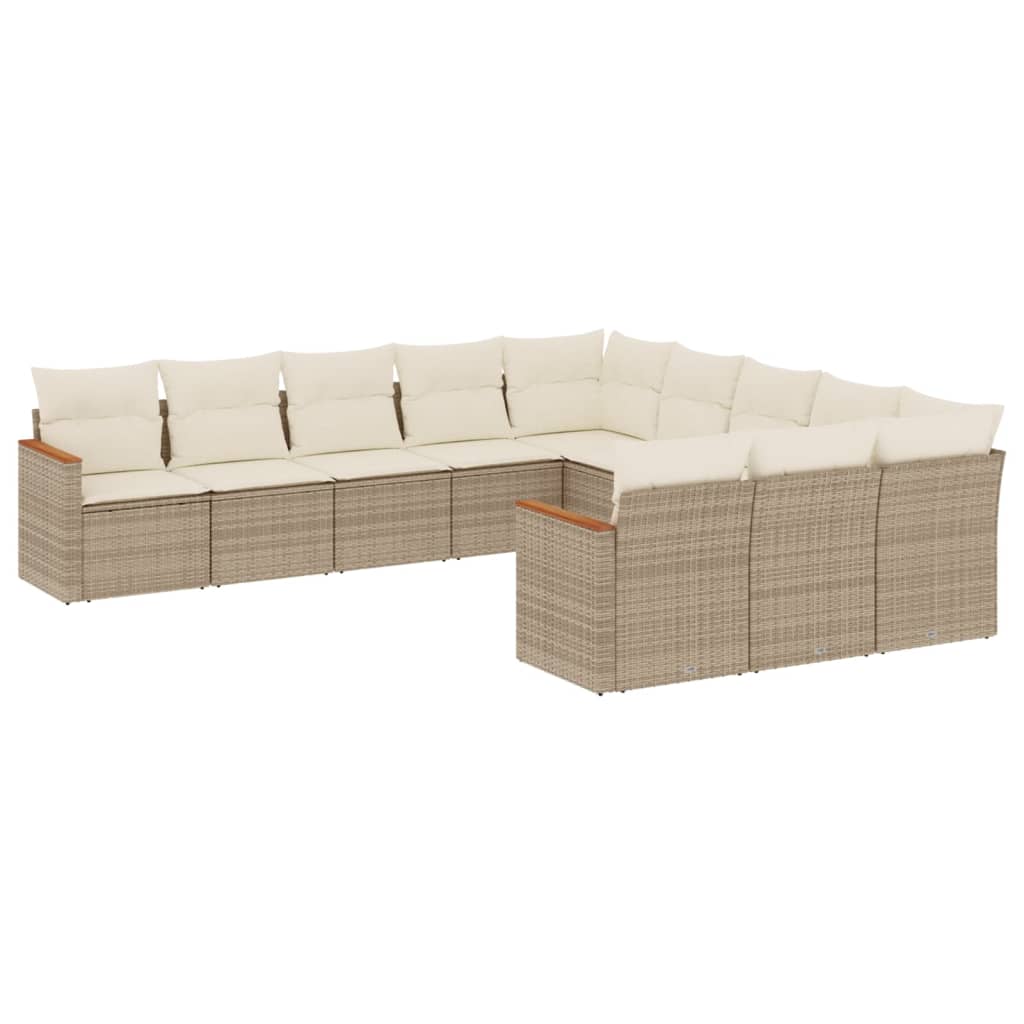 11 részes bézs polyrattan kerti ülőgarnitúra párnákkal 11 részes bézs polyrattan kerti ülőgarnitúra párnákkal