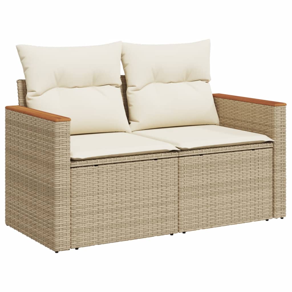 11 részes bézs polyrattan kerti ülőgarnitúra párnákkal 11 részes bézs polyrattan kerti ülőgarnitúra párnákkal