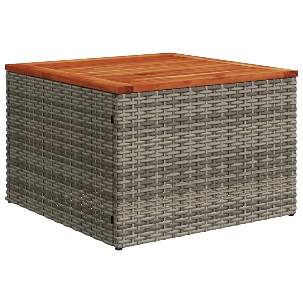 14 db szürke polyrattan kerti kanapégarnitúra párnákkal