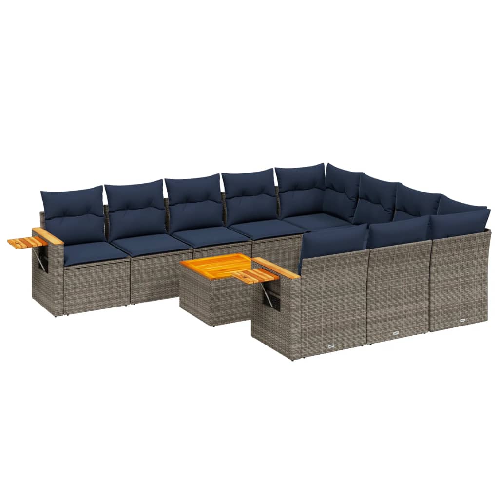 11 részes szürke polyrattan kerti ülőgarnitúra párnákkal 11 részes szürke polyrattan kerti ülőgarnitúra párnákkal