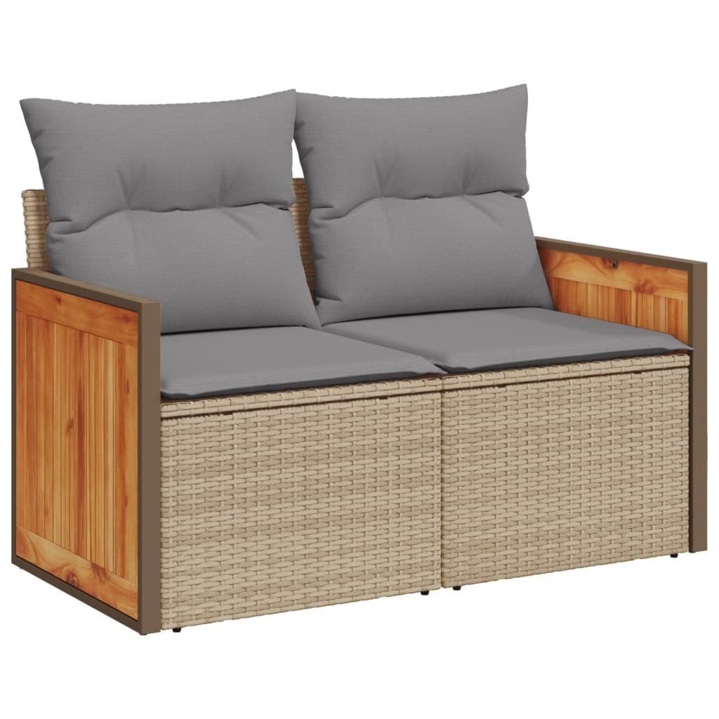 11 részes bézs polyrattan kerti ülőgarnitúra párnákkal 11 részes bézs polyrattan kerti ülőgarnitúra párnákkal