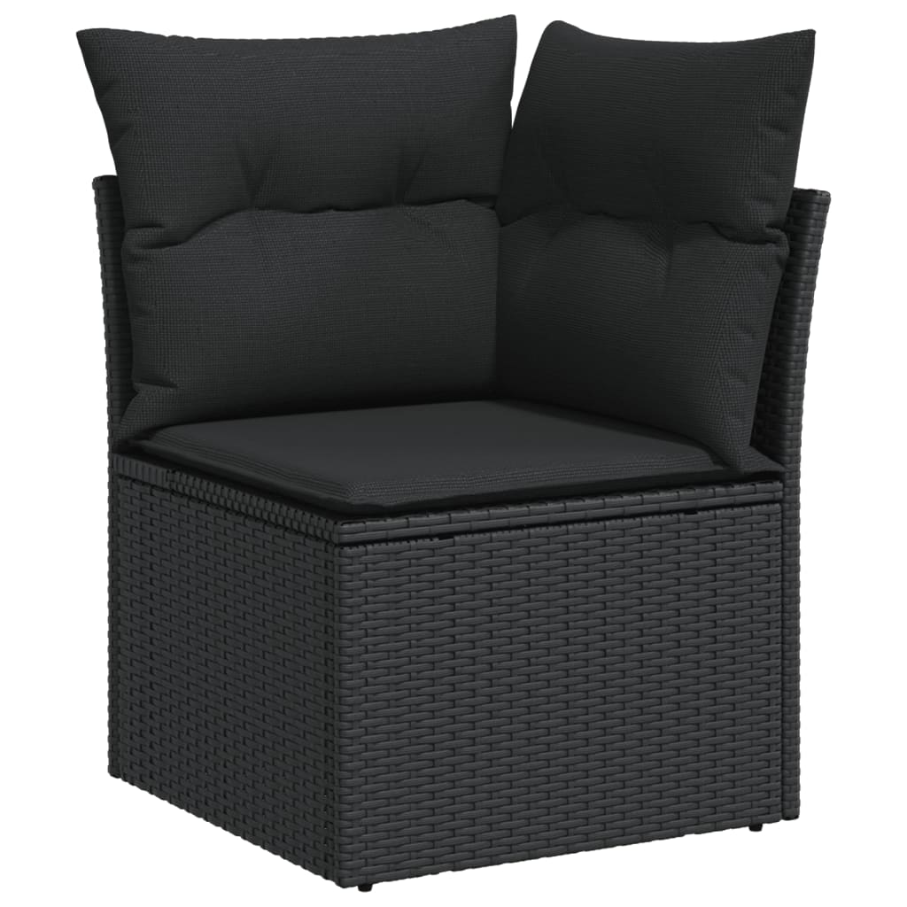 8 részes fekete polyrattan kerti ülőgarnitúra párnákkal 8 részes fekete polyrattan kerti ülőgarnitúra párnákkal