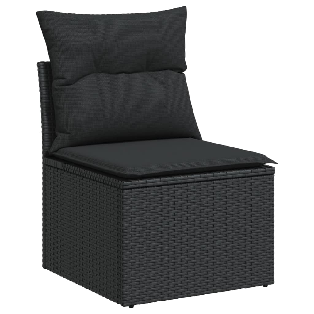 8 részes fekete polyrattan kerti ülőgarnitúra párnákkal 8 részes fekete polyrattan kerti ülőgarnitúra párnákkal