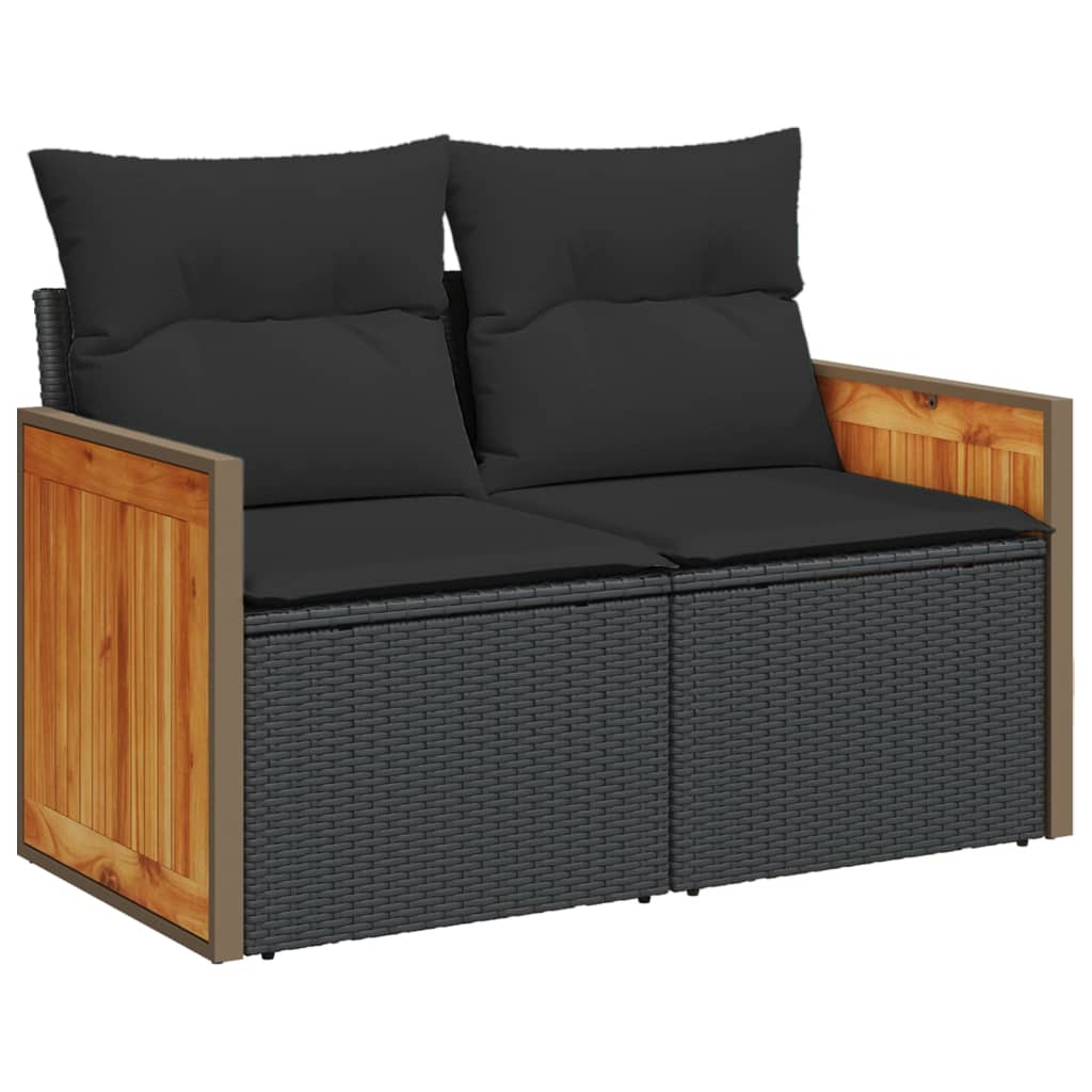 11 részes fekete polyrattan kerti ülőgarnitúra párnákkal 11 részes fekete polyrattan kerti ülőgarnitúra párnákkal