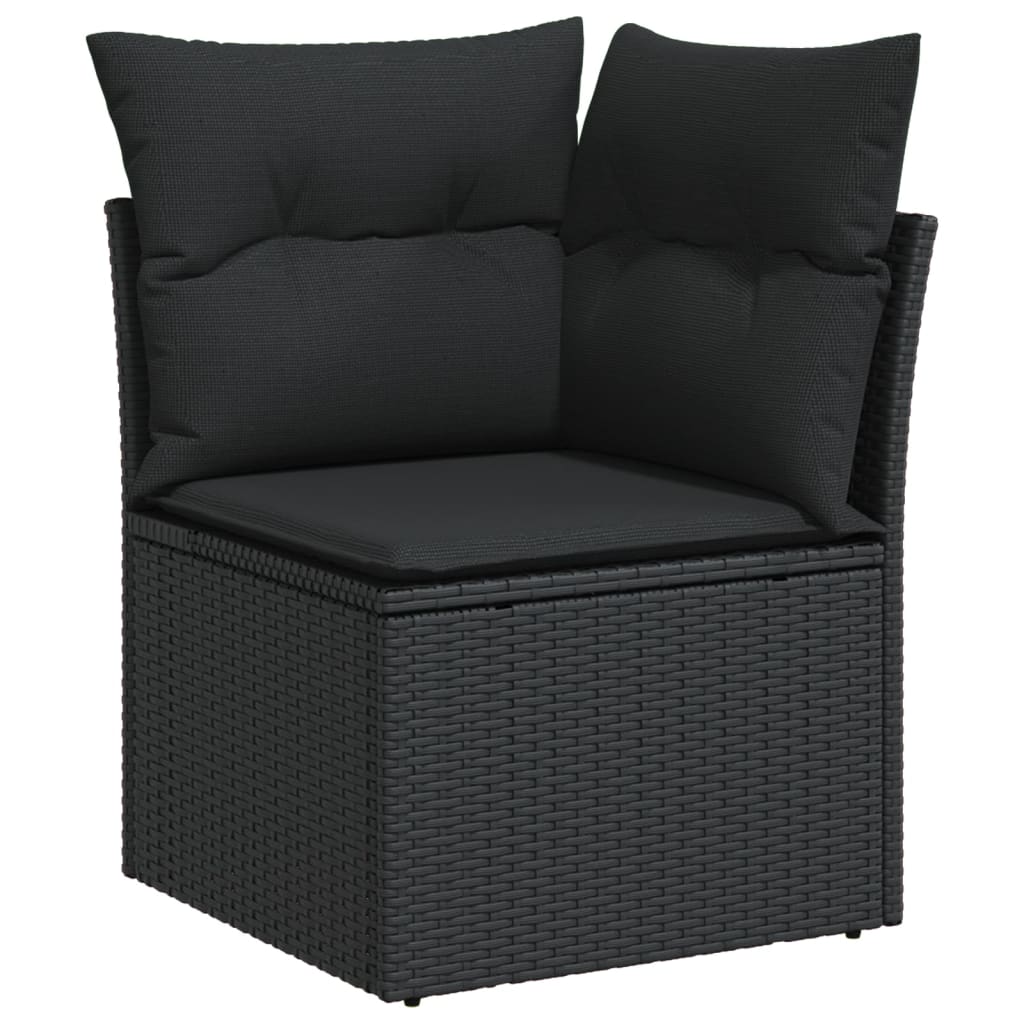 11 részes fekete polyrattan kerti ülőgarnitúra párnákkal 11 részes fekete polyrattan kerti ülőgarnitúra párnákkal