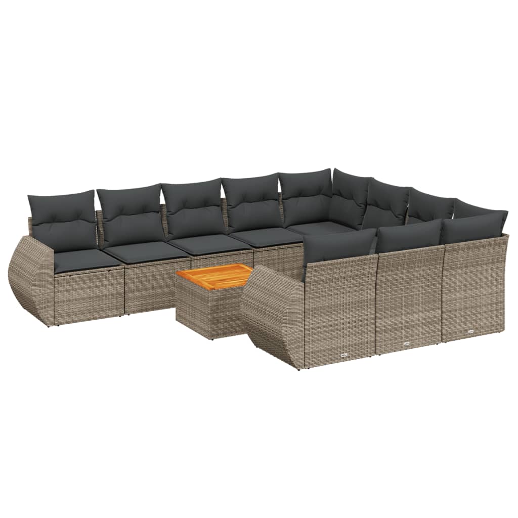 11 részes szürke polyrattan kerti ülőgarnitúra párnákkal 11 részes szürke polyrattan kerti ülőgarnitúra párnákkal