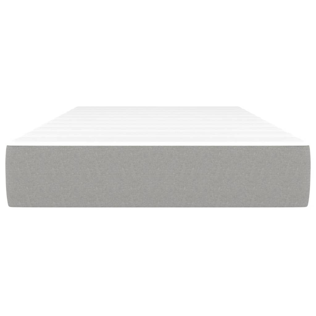 Világosszürke szövet zsebrugós ágymatrac 120 x 190 x 20 cm