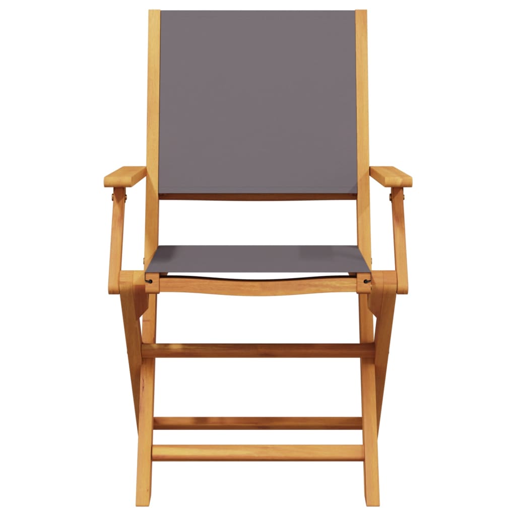 8 db antracitszürke szövet és tömör fa összecsukható kerti szék