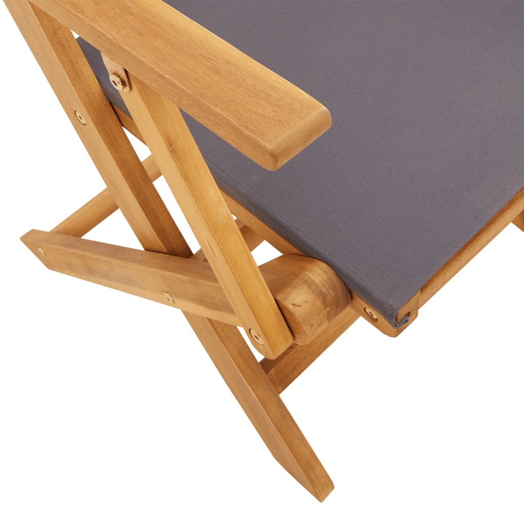 8 db antracitszürke szövet és tömör fa összecsukható kerti szék