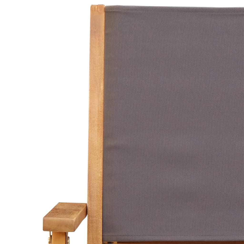 8 db antracitszürke szövet és tömör fa összecsukható kerti szék