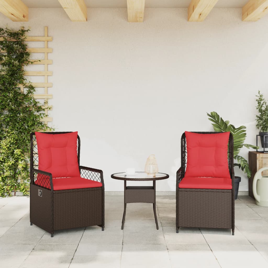 2 db barna polyrattan dönthető kerti szék