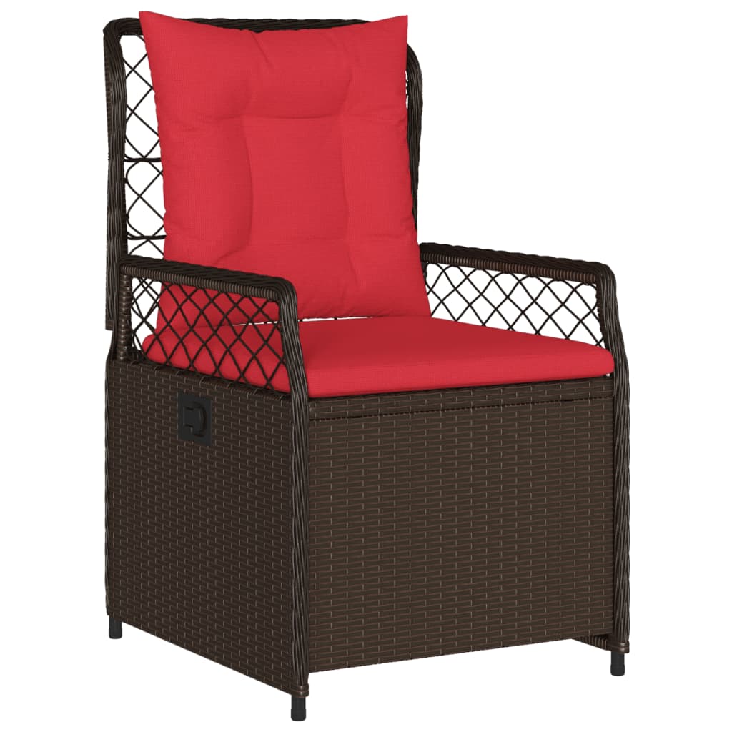 2 db barna polyrattan dönthető kerti szék