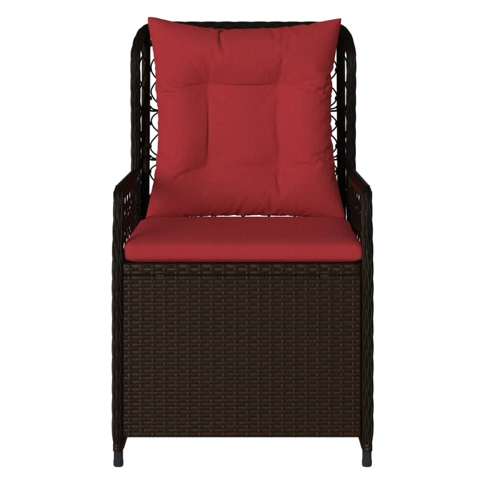 2 db barna polyrattan dönthető kerti szék