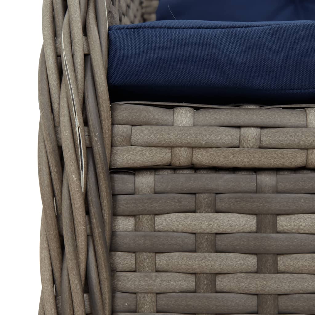 2 db szürke polyrattan dönthető kerti szék