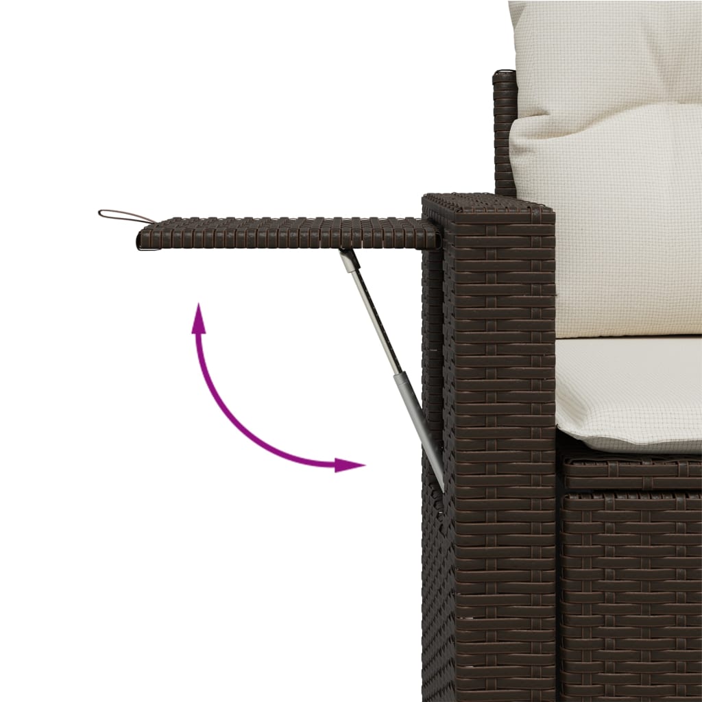 11 részes barna polyrattan kerti ülőgarnitúra párnákkal