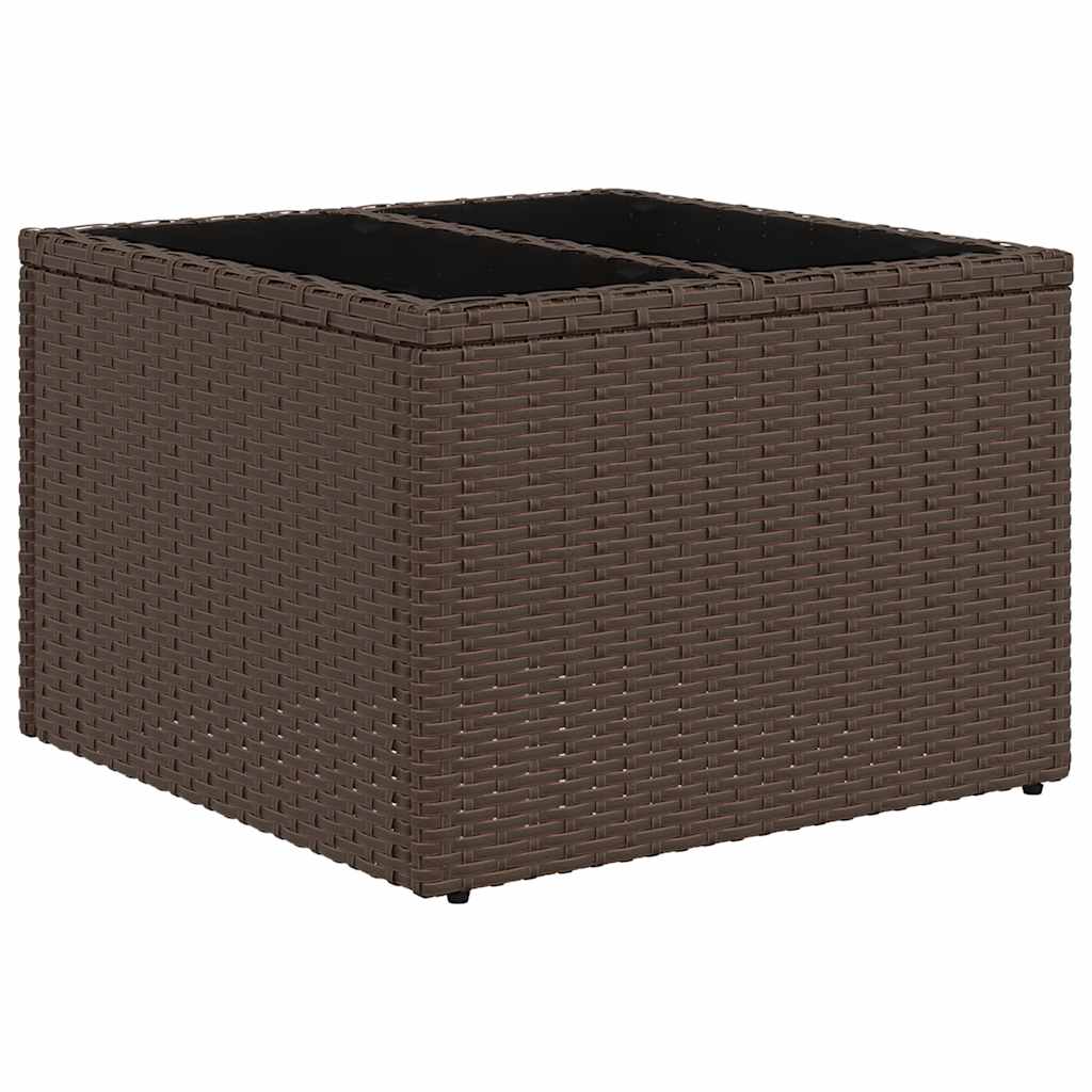 11 db barna polyrattan kerti kanapégarnitúra párnákkal