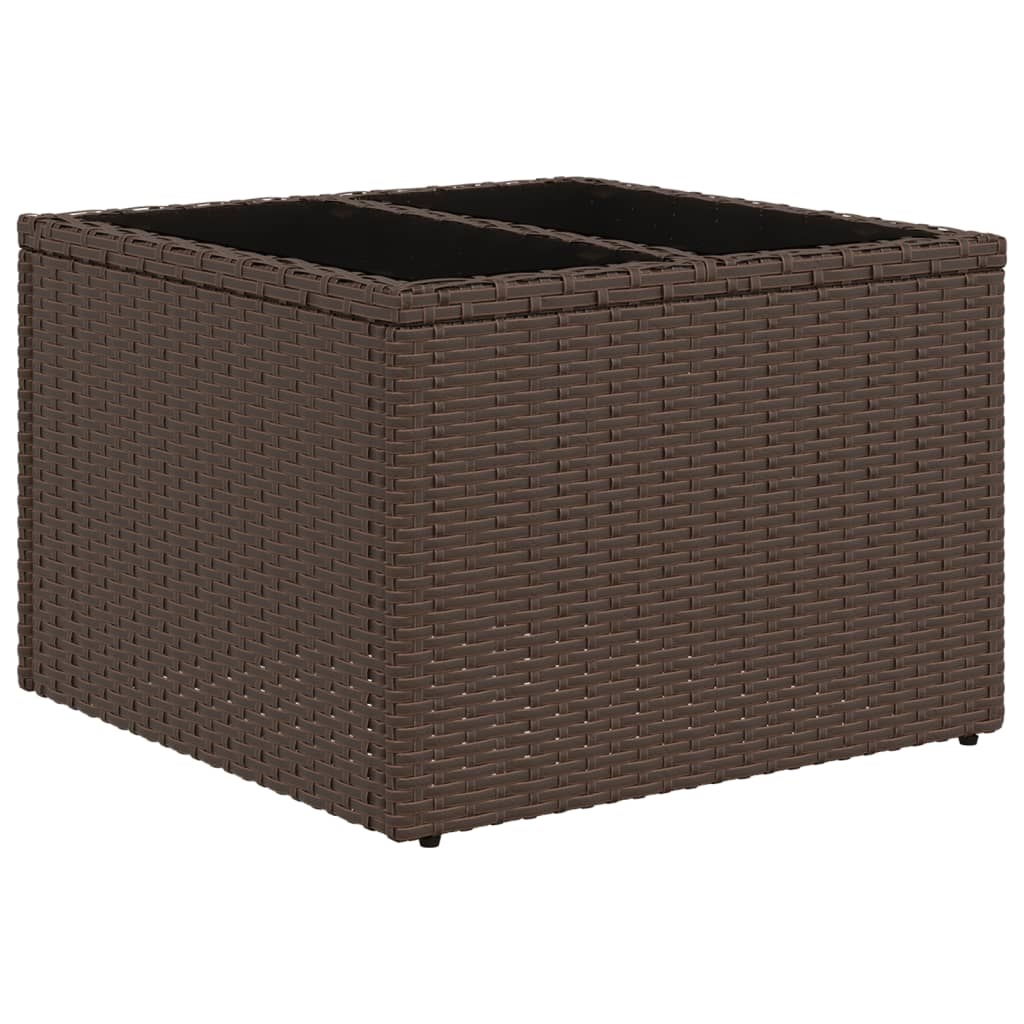 10 db barna polyrattan kerti kanapégarnitúra párnákkal
