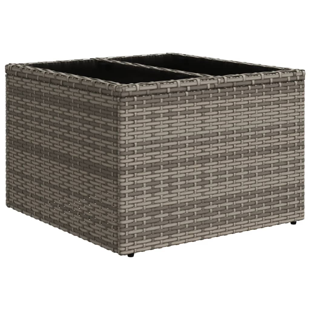 11 db szürke polyrattan kerti kanapégarnitúra párnákkal