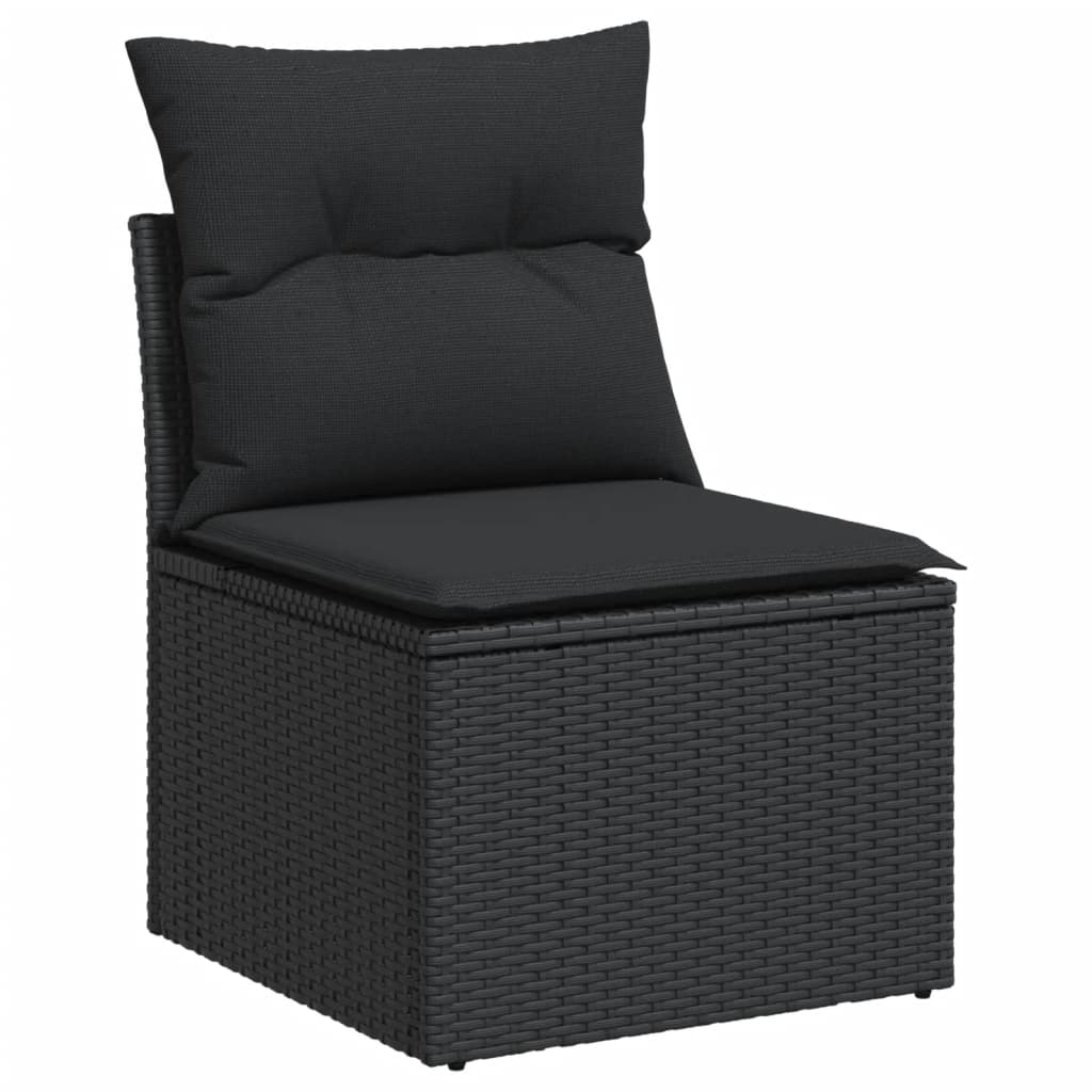 8 részes fekete polyrattan kerti ülőgarnitúra párnákkal 8 részes fekete polyrattan kerti ülőgarnitúra párnákkal