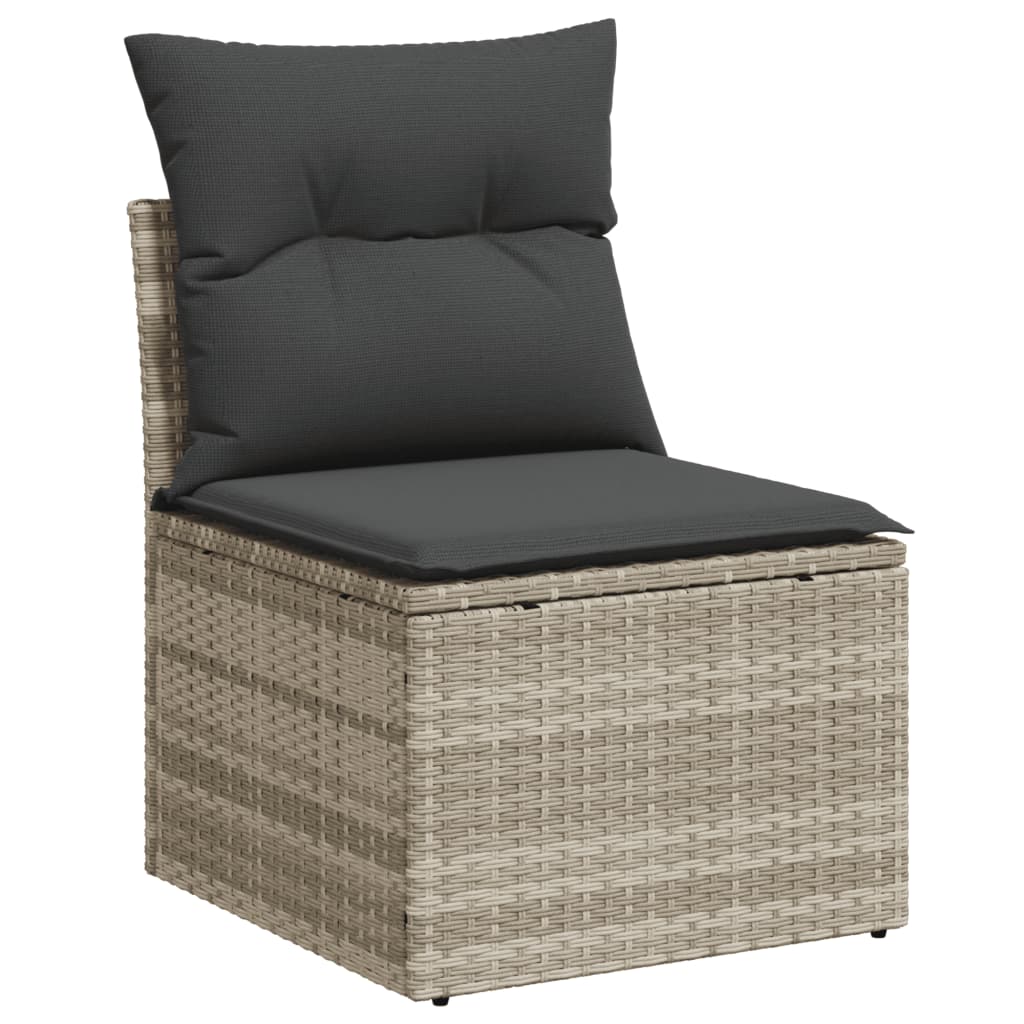 8 részes világosszürke polyrattan kerti ülőgarnitúra párnával 8 részes világosszürke polyrattan kerti ülőgarnitúra párnával