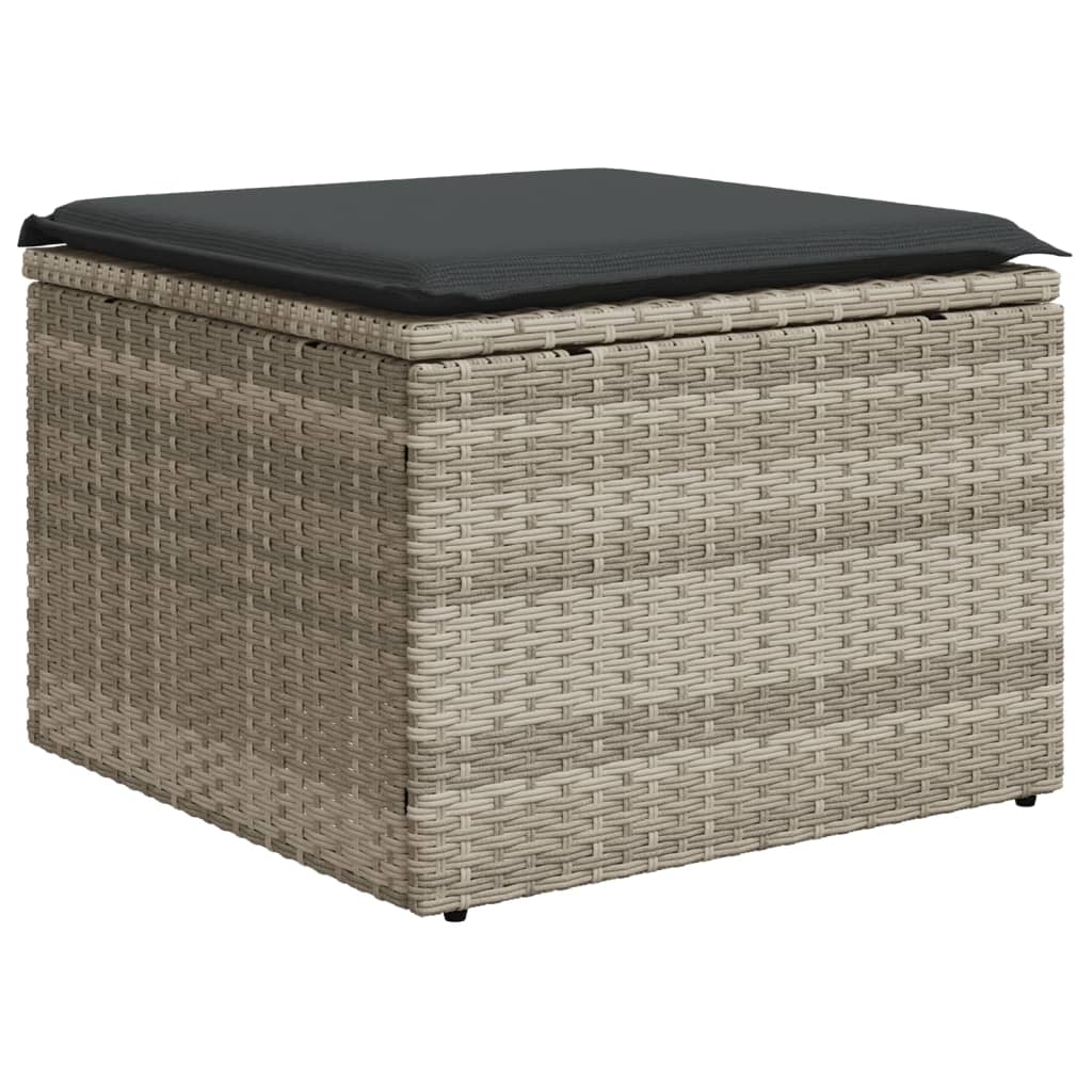 8 részes világosszürke polyrattan kerti ülőgarnitúra párnával 8 részes világosszürke polyrattan kerti ülőgarnitúra párnával