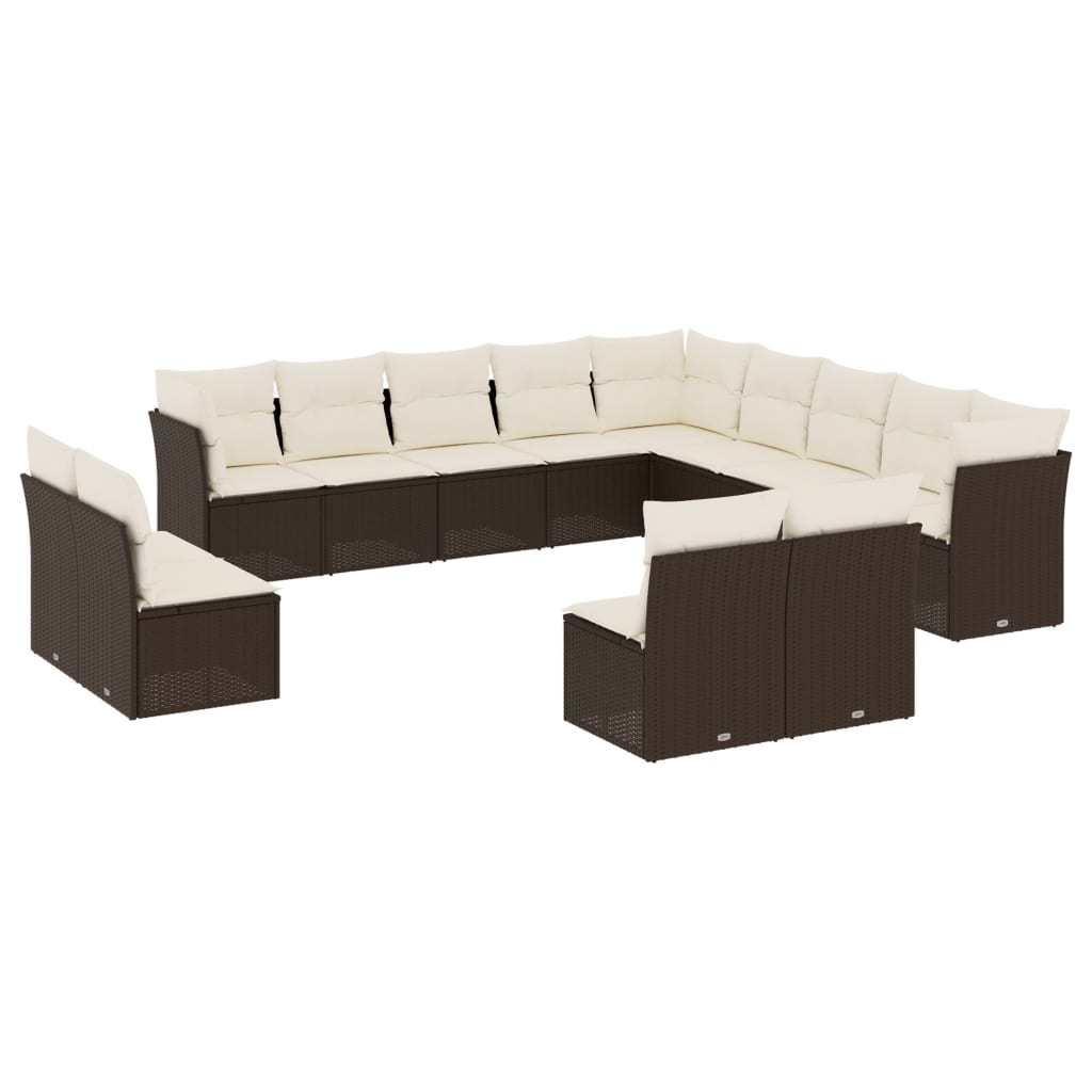 13 részes barna polyrattan kerti ülőgarnitúra párnákkal 13 részes barna polyrattan kerti ülőgarnitúra párnákkal