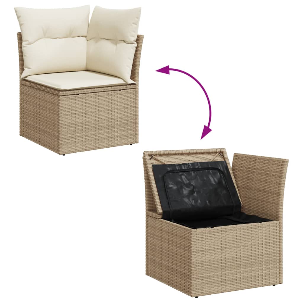 10 részes bézs polyrattan kerti ülőgarnitúra párnával 10 részes bézs polyrattan kerti ülőgarnitúra párnával