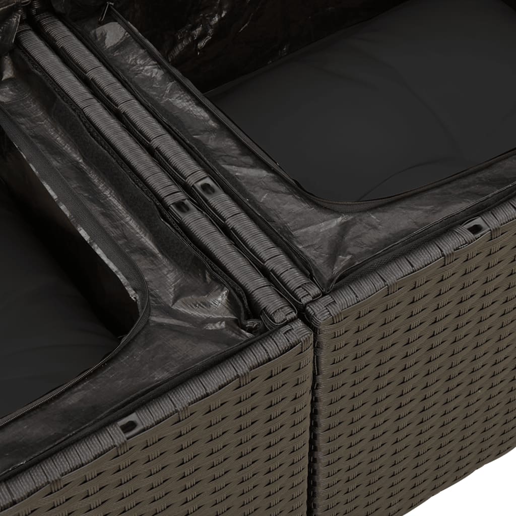 6 részes fekete polyrattan kerti ülőgarnitúra párnákkal 6 részes fekete polyrattan kerti ülőgarnitúra párnákkal