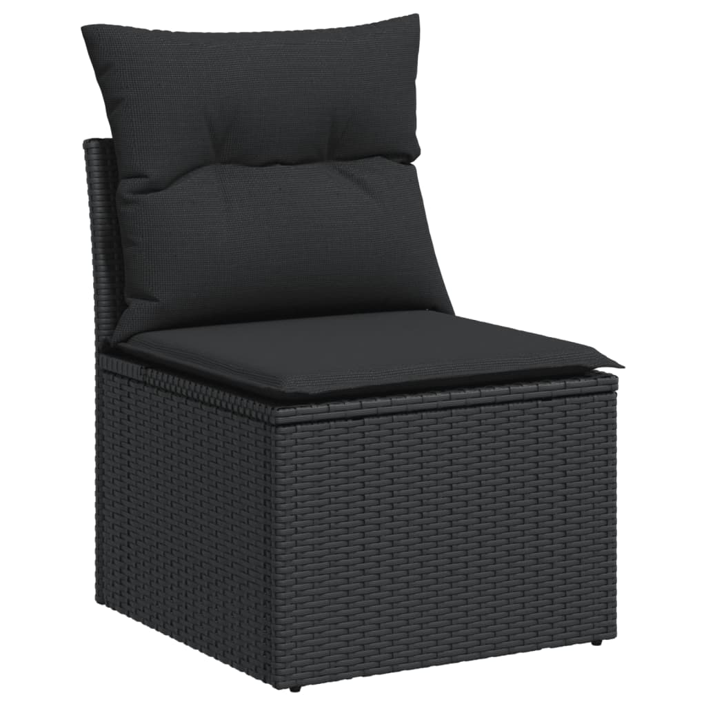 6 részes fekete polyrattan kerti ülőgarnitúra párnákkal 6 részes fekete polyrattan kerti ülőgarnitúra párnákkal