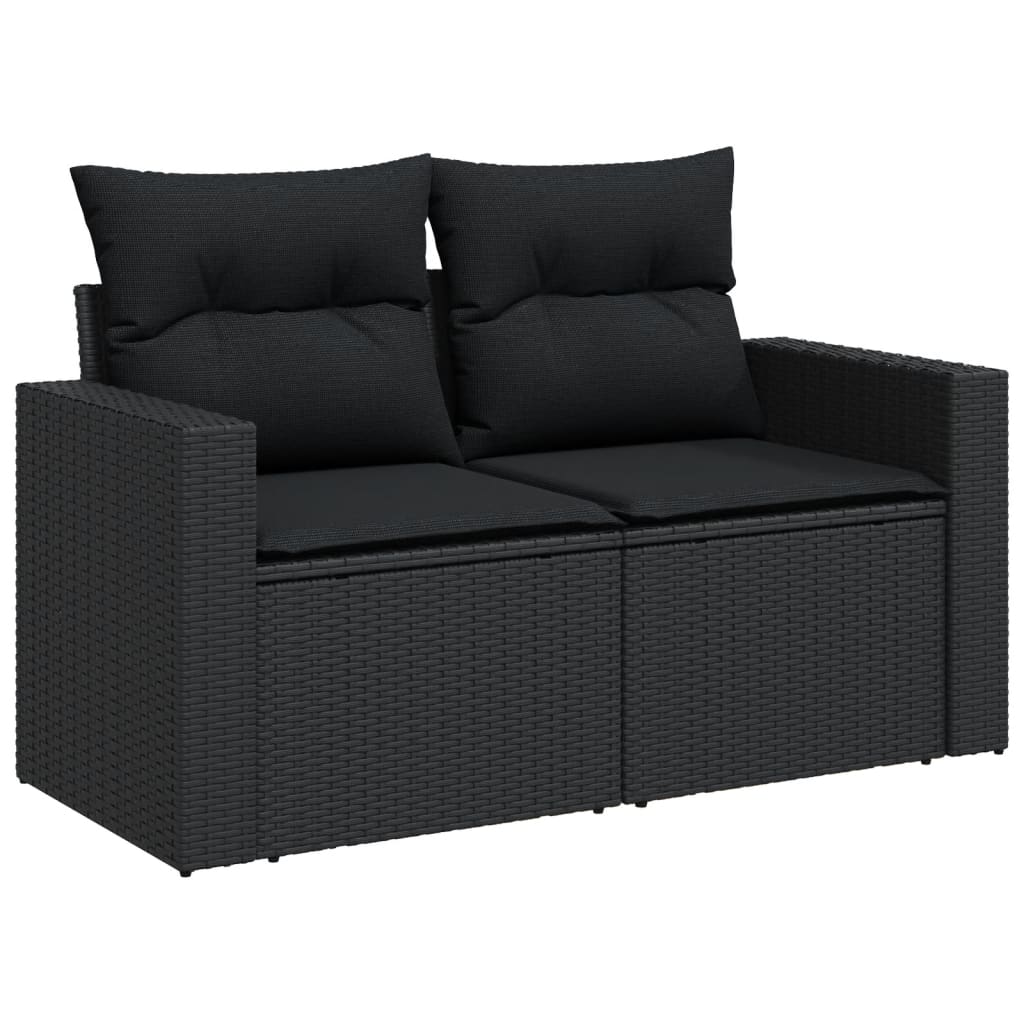 6 részes fekete polyrattan kerti ülőgarnitúra párnákkal 6 részes fekete polyrattan kerti ülőgarnitúra párnákkal
