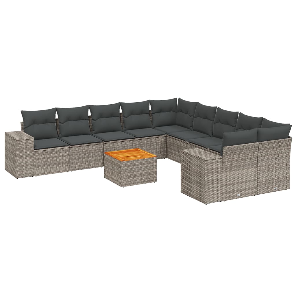 11 részes szürke polyrattan kerti ülőgarnitúra párnákkal 11 részes szürke polyrattan kerti ülőgarnitúra párnákkal