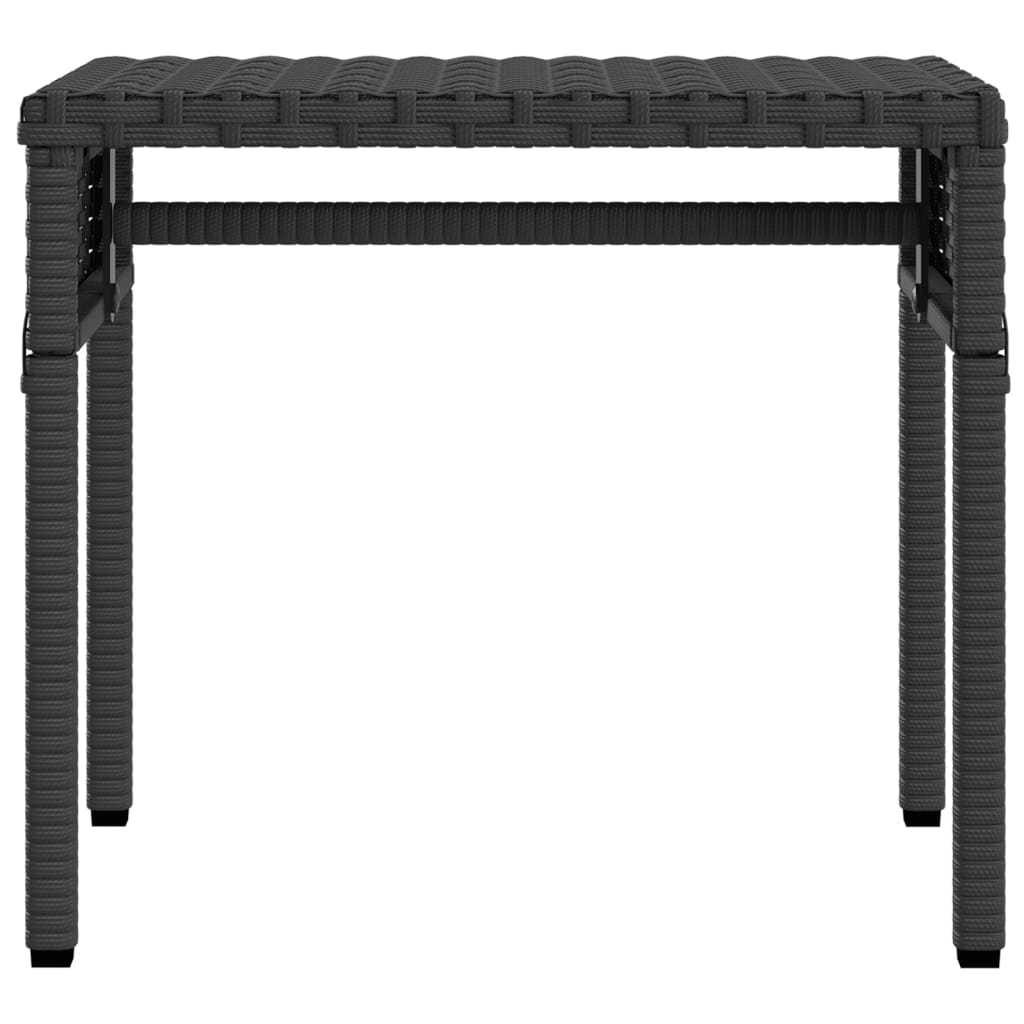 2 db fekete polyrattan napozóágy tetővel és asztallal