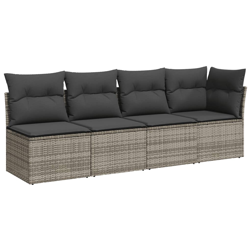 11 részes szürke polyrattan kerti ülőgarnitúra párnákkal 11 részes szürke polyrattan kerti ülőgarnitúra párnákkal