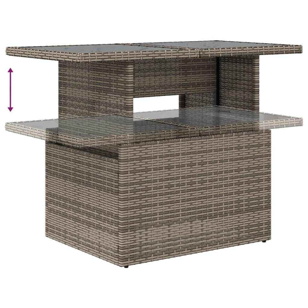 11 részes szürke polyrattan kerti ülőgarnitúra párnákkal 11 részes szürke polyrattan kerti ülőgarnitúra párnákkal