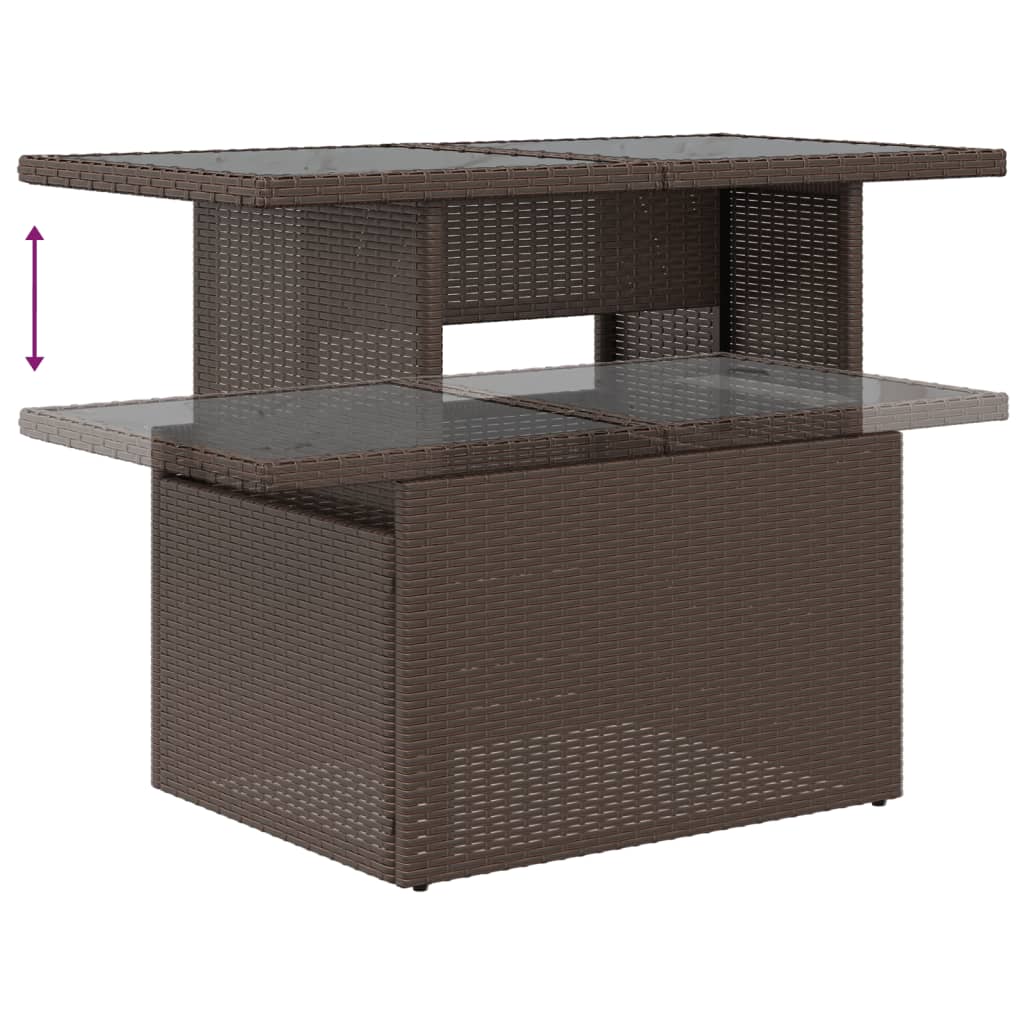 6 részes barna polyrattan kerti ülőgarnitúra párnával 6 részes barna polyrattan kerti ülőgarnitúra párnával