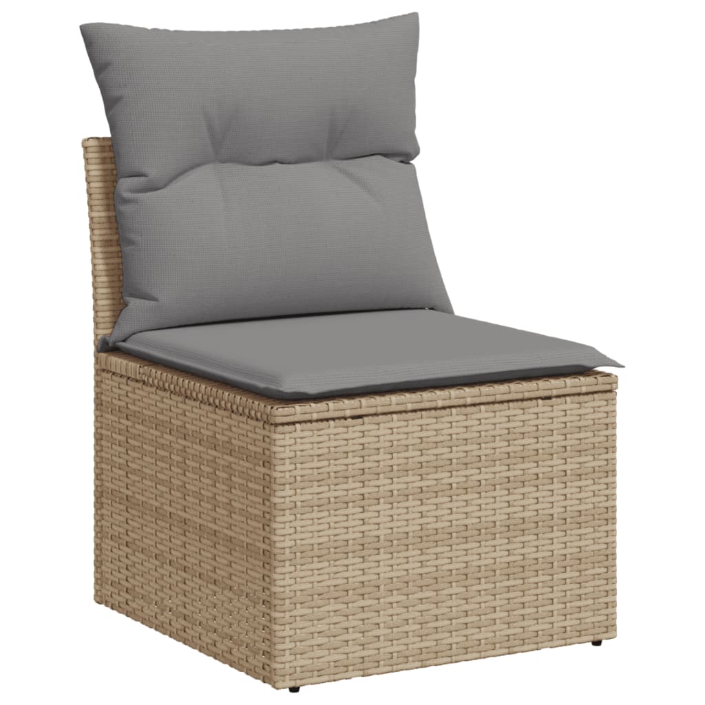 11 részes bézs polyrattan kerti ülőgarnitúra párnákkal 11 részes bézs polyrattan kerti ülőgarnitúra párnákkal