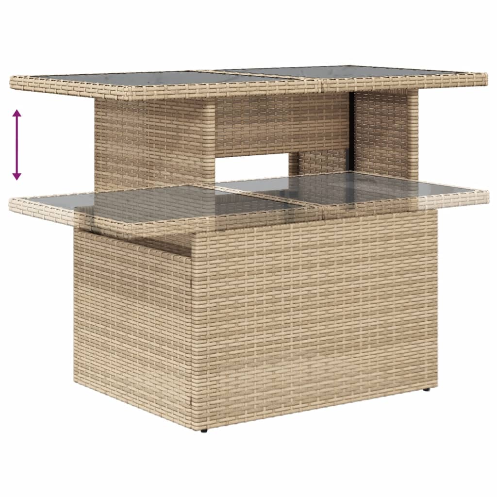 11 részes bézs polyrattan kerti ülőgarnitúra párnákkal 11 részes bézs polyrattan kerti ülőgarnitúra párnákkal