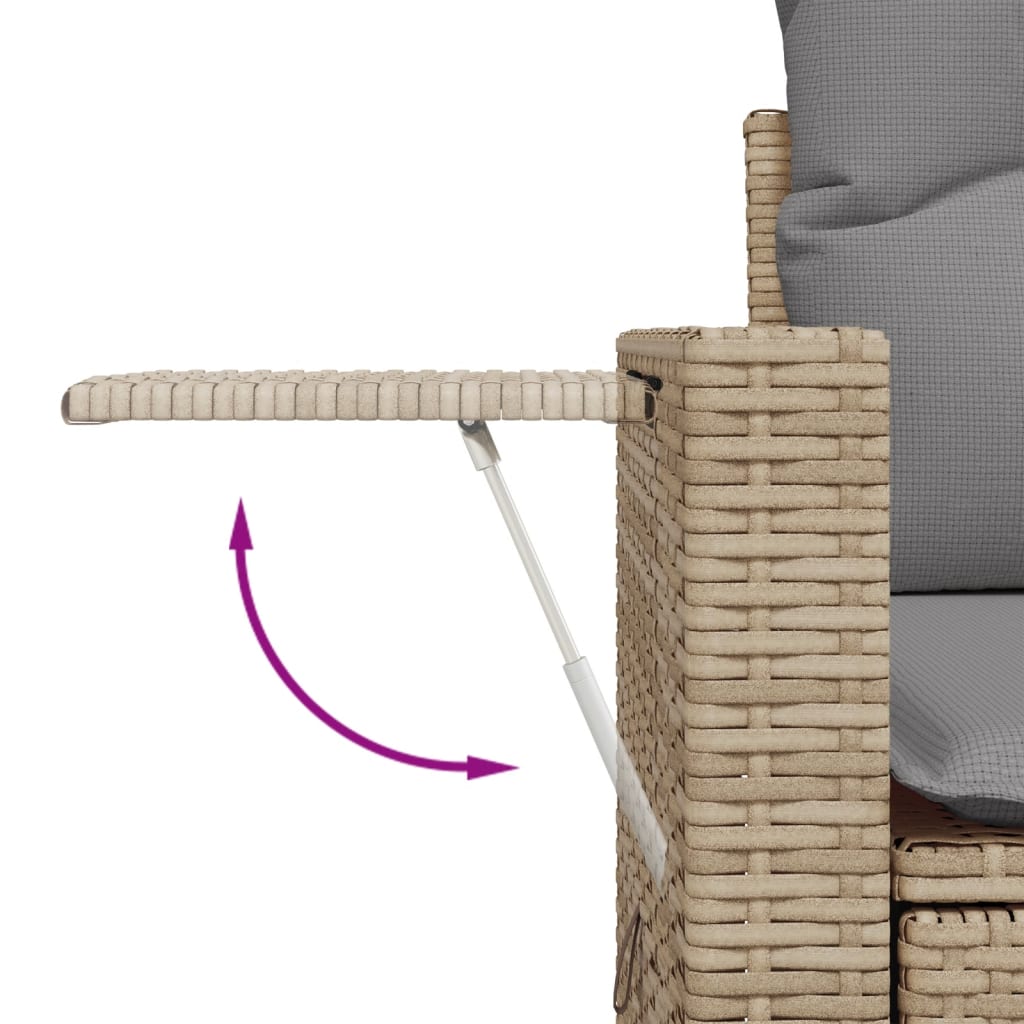 11 részes bézs polyrattan kerti ülőgarnitúra párnákkal 11 részes bézs polyrattan kerti ülőgarnitúra párnákkal