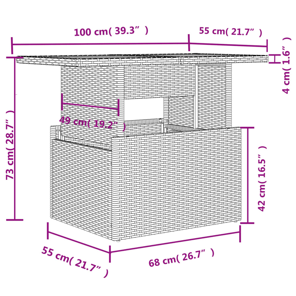 8 részes világosszürke polyrattan kerti ülőgarnitúra párnával