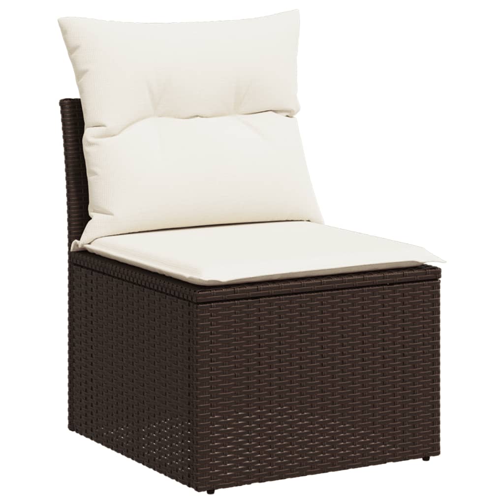 8 részes barna polyrattan kerti ülőgarnitúra párnákkal