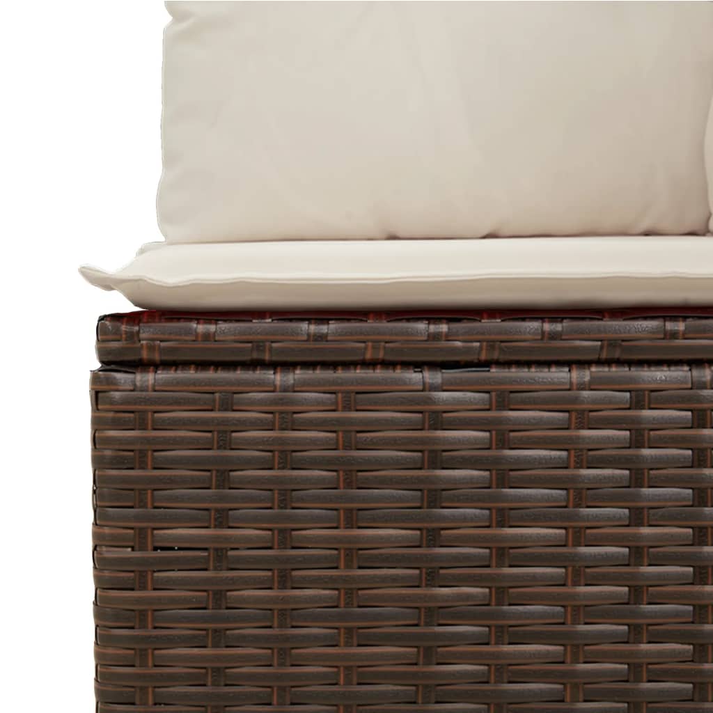 8 részes barna polyrattan kerti ülőgarnitúra párnákkal