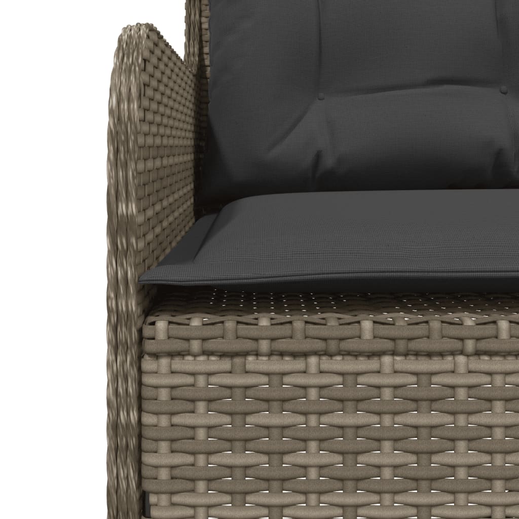 2 részes szürke polyrattan kerti kanapészett párnákkal 2 részes szürke polyrattan kerti kanapészett párnákkal