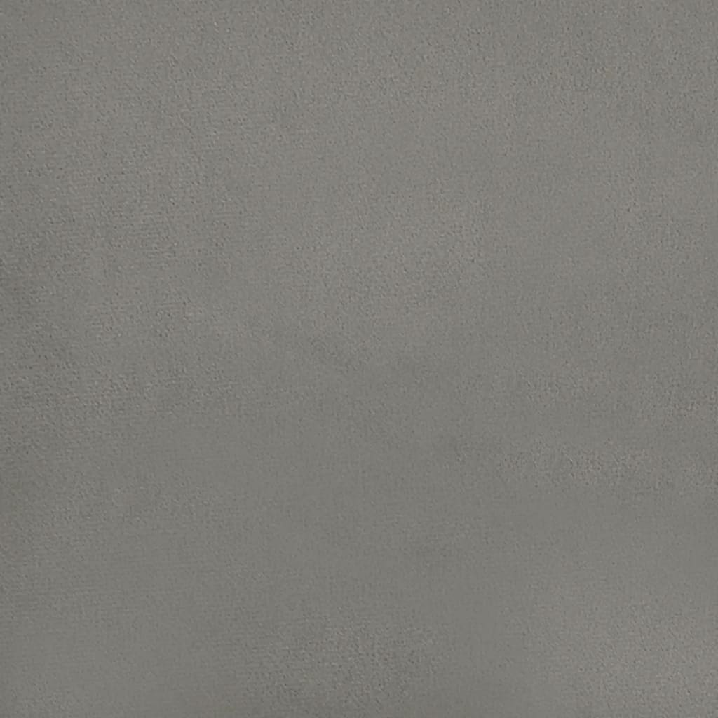 Világosszürke bársony rugós ágy matraccal 120 x 190 cm