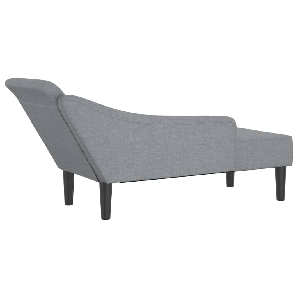 Világosszürke szövet dívány párnával