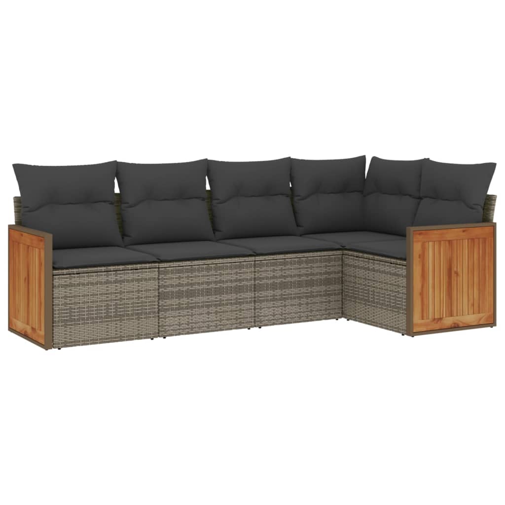 5 részes szürke polyrattan kerti ülőgarnitúra párnákkal 5 részes szürke polyrattan kerti ülőgarnitúra párnákkal