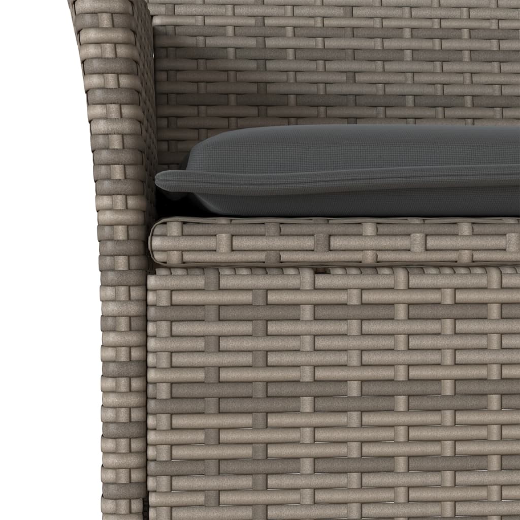 11 részes szürke polyrattan/üveg kerti ülőgarnitúra párnákkal 11 részes szürke polyrattan/üveg kerti ülőgarnitúra párnákkal